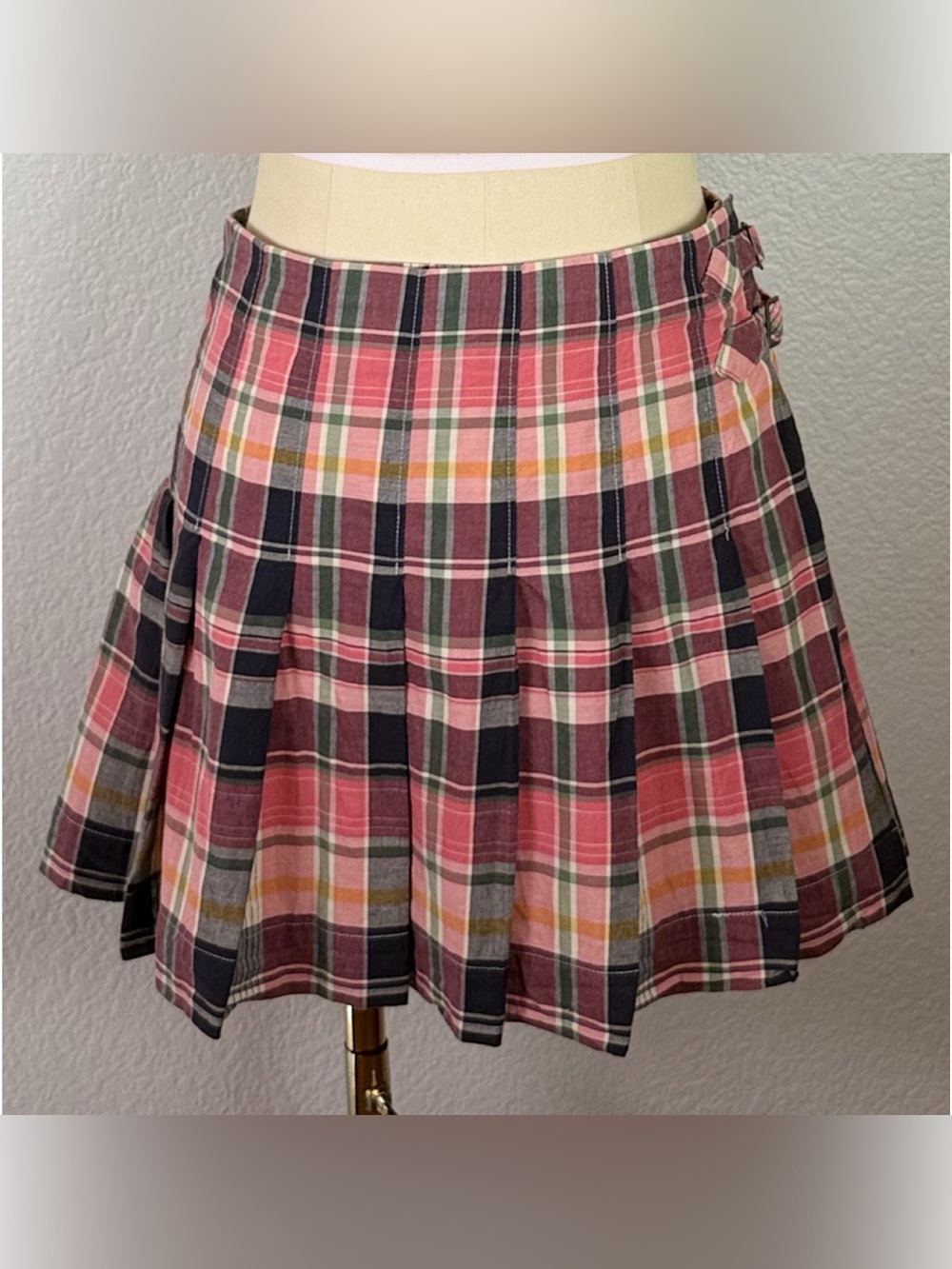Ralph Lauren RUGBY Women's RARE Y2K Micro Mini Pleated Skirt with side Buckles - Picture 2 of 12